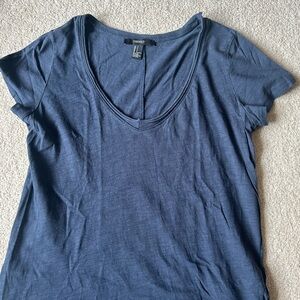 Forever 21 v-neck tee shirt - navy blue, cotton, short sleeve